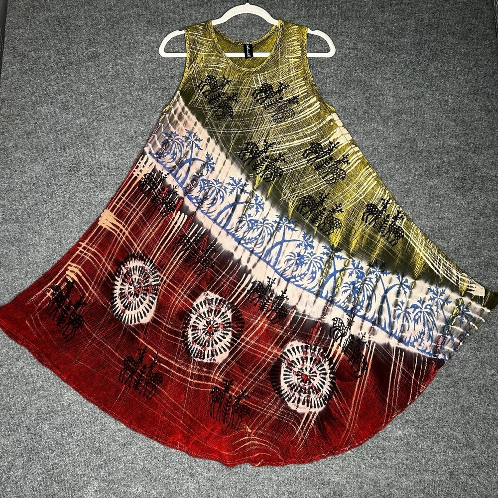 Sacred Threads Bohemian Style‎ Umbrella Dress One Size Multicolor Sleeveless